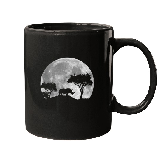 Great Rhino By Night Mugs