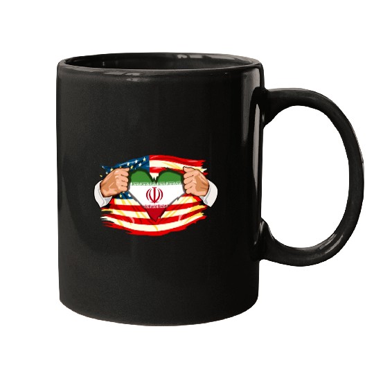 Persians Who Live in America Iran Flag Mugs