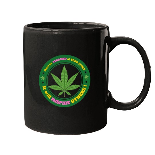 Drug Addiction Recovery AA Sober Sobriety Cannabis Mugs