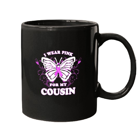 Breast Cancer Awareness Wear Pink Ribbon Cousin Mugs