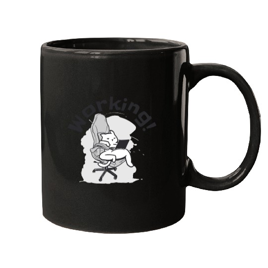 Working Cat Busy Cat Owner Professional Worker Mugs