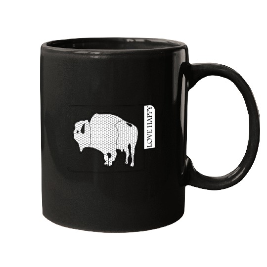 BUFFALO LOVE HAPPY Mugs