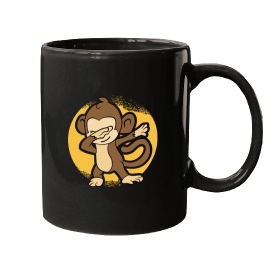 Cute Dabbing Monkey Mugs