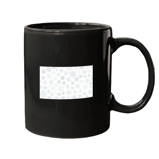 Christmas Snowflakes Pattern Grey White Mugs