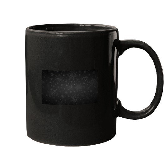 Moody Black Snowflakes Pattern Mugs