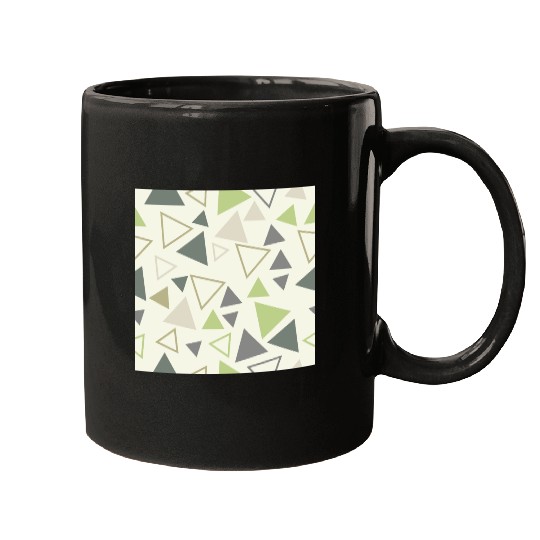 pattern design triangle seamless green Mugs