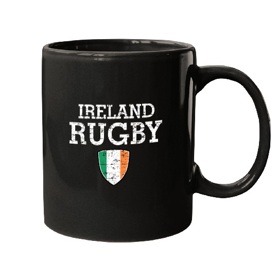 Irish Flag Rugby Grunge Style T Mugs