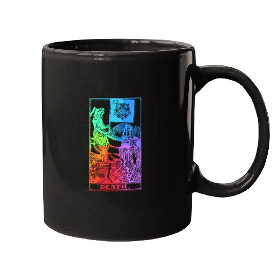 Death Tarot Card Psychic Occult Pagan Witch Rainbo Mugs