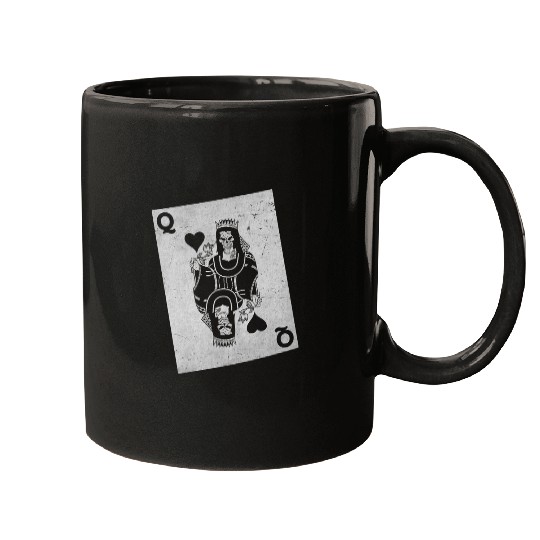 Womens Skeleton Queen Playing Card Gambling Hallow Mugs