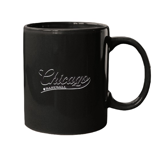 Vintage Chicago script baseball Mugs