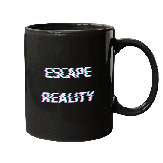 escape reality cyberpunk glitch Mugs