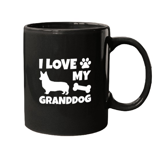 I Love My Granddog Corgi Mugs