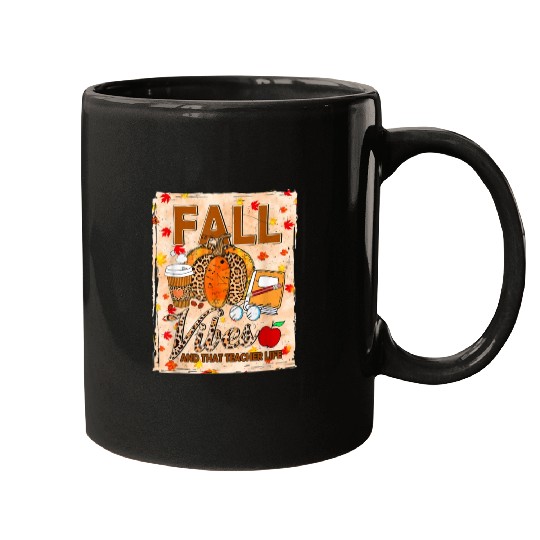 Fall Vibes And That Teacher Life Bleached Mugs