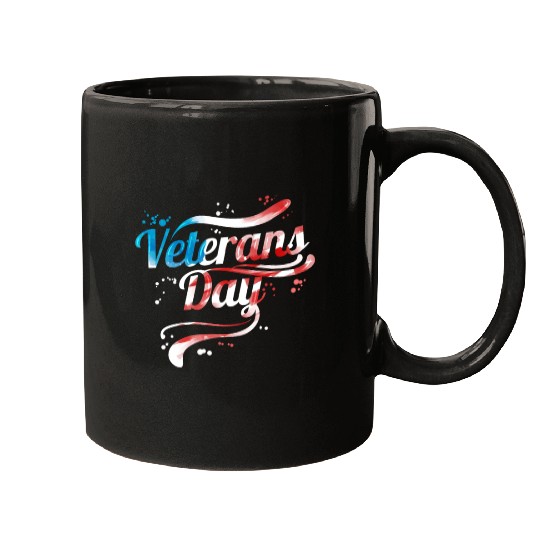 US Flag Colored Logo For Veterans Day Mugs