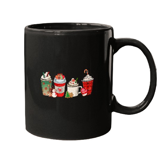 Merry Christmas Coffee Snowman Latte Peppermint Mugs