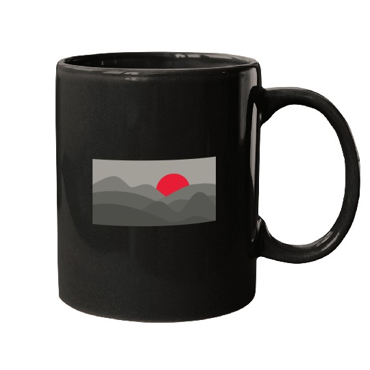 Minimalist Sun Dark Theme Mugs