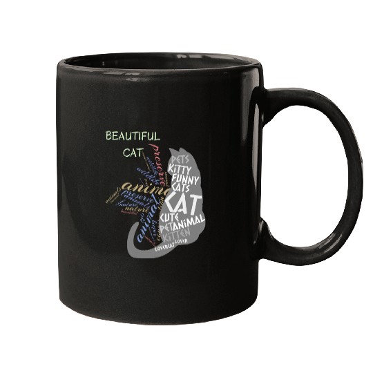 Beautiful Black Cat Mugs