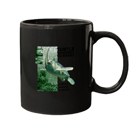 Turtle layout green Mugs