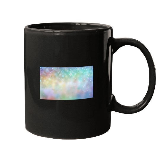 Colorful Bokeh Christmas Snowflakes Mugs