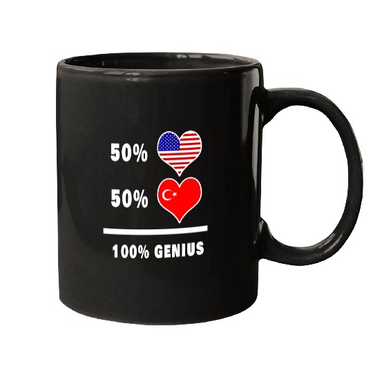 USA and Turkey genius flag design Mugs