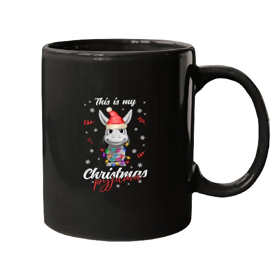 Winter Christmas Pyjama Donkey Mugs