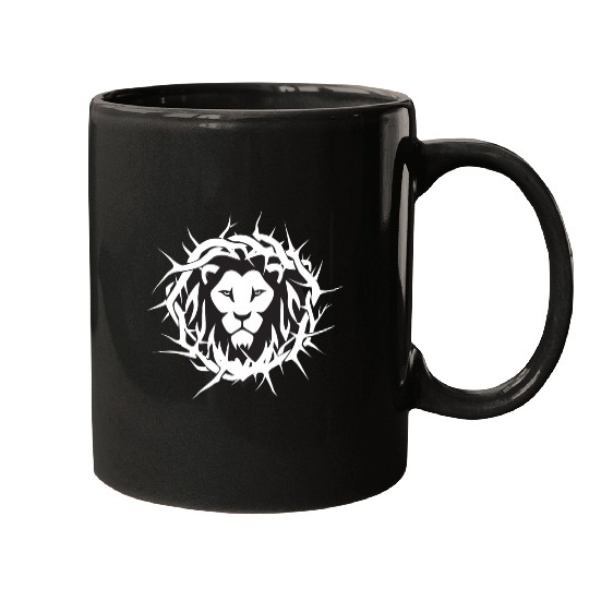 Lion of Judah With A Crown of Thorns Christian Mugs
