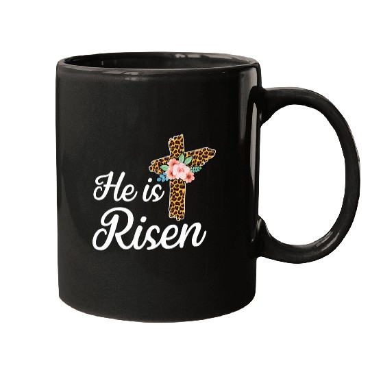 He Is Risen Jesus Christ Cross Easter Sunday Mugs