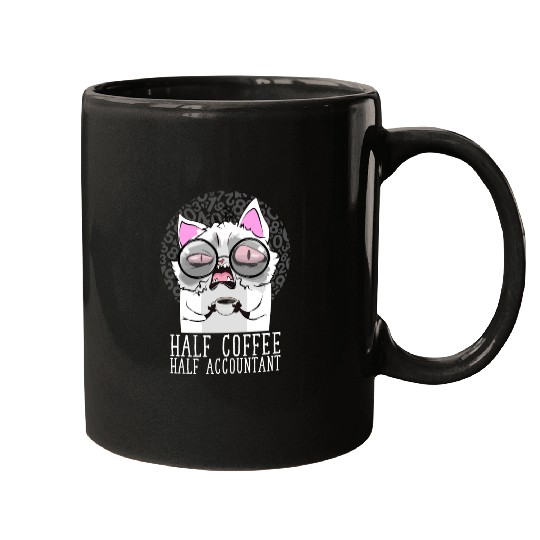 Half Coffee Half Accountant Funny Bookkeeper Mugs