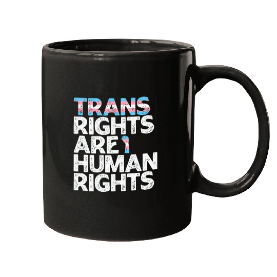 LBGT Flag Gay Pride Trans rights are human rights Mugs