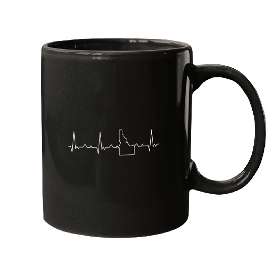 Idaho State USA. Heart. Love. EKG. Pulse. Beat. Mugs