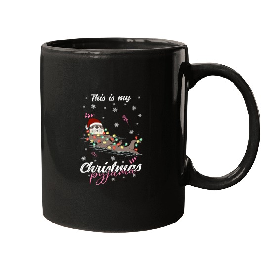 Winter Christmas Pyjama Otter Mugs