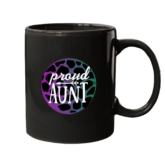 Purple Leopard Proud Aunt Mugs