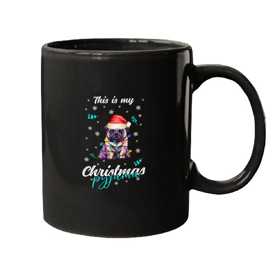 Winter Christmas Pyjama Pug Mugs
