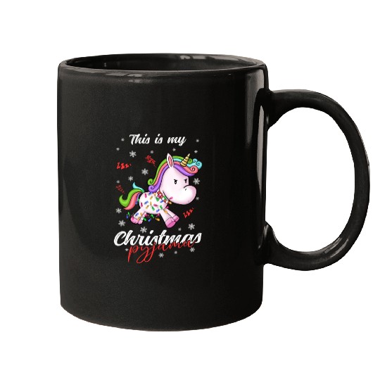 Winter Christmas Pyjama Unicorn Mugs
