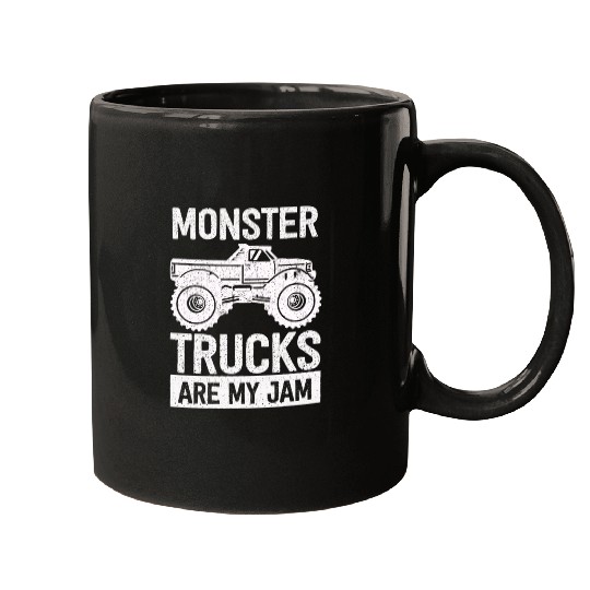Monster Trucks Are My Jam Vintage Retro Mugs