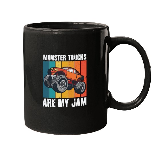 Monster Trucks Are My Jam Vintage Retro Mugs