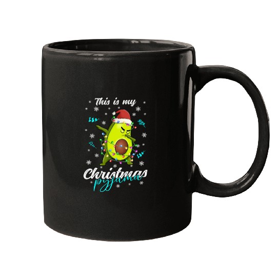 Winter Christmas Pyjama Avocado Mugs