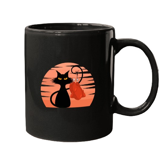 black cat Mugs