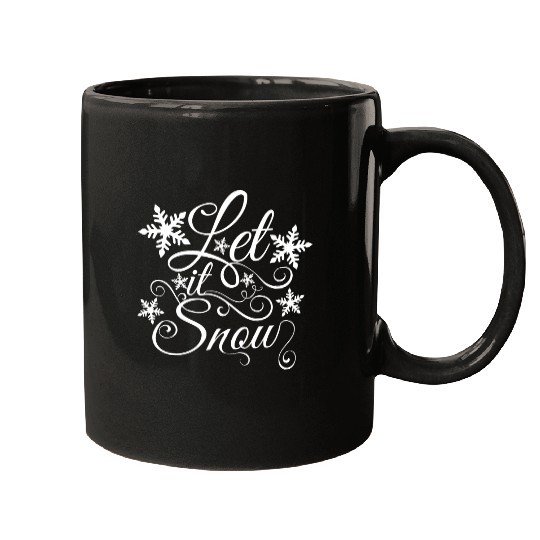 Let It Snow Christmas Snowflake Mugs
