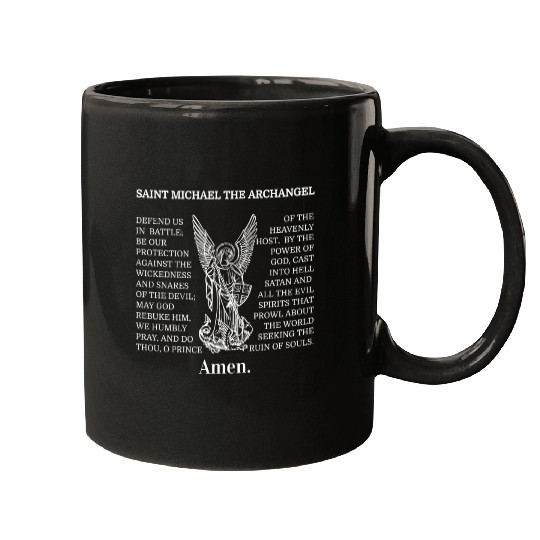Saint St Michael Prayer Catholic Archangel Christi Mugs