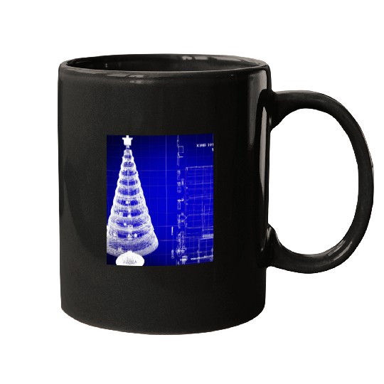 Christmas Blueprint Christmas Tree Blueprint Mugs