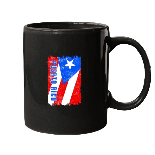 Puerto Rico flag Mugs