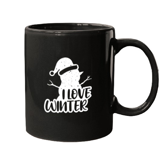 I Love Winter, Snow, Cold And Snowman Mugs