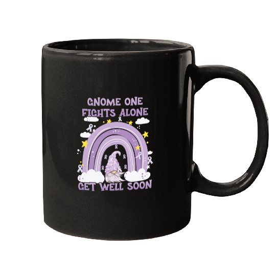 Gnome One Fights Alone Lavender | Fight The Cancer Mugs