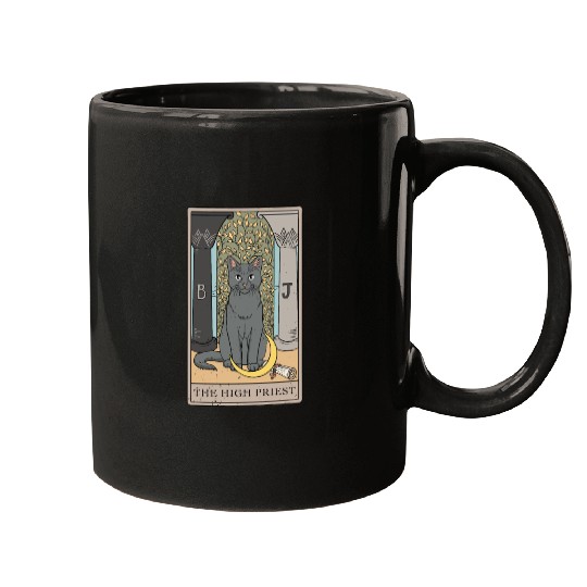 Cat High Priest Tarot Card Design for a Tarot Car Mugs