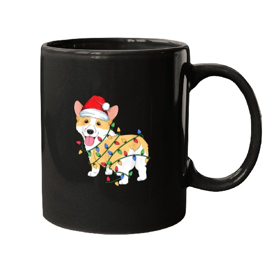 Corgi Christmas Tree Xmas Lights Dog Lover Mugs