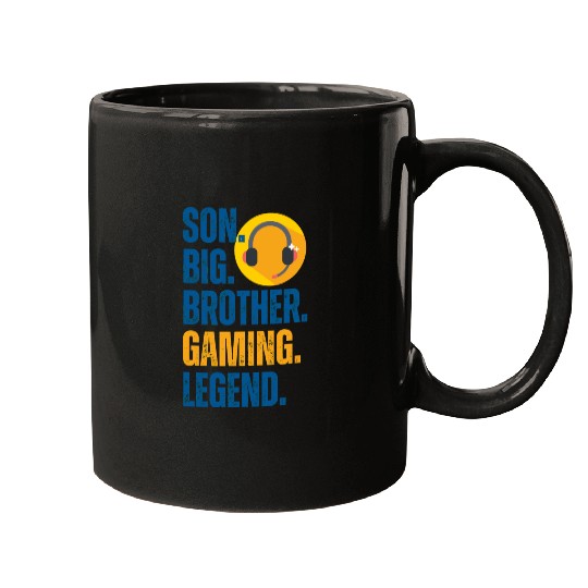 SON BROTHER GAMING LEGEND for gamer textured text Mugs
