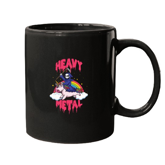 Grim Unicorn Rainbow Metal Music Heavy Rock Mugs
