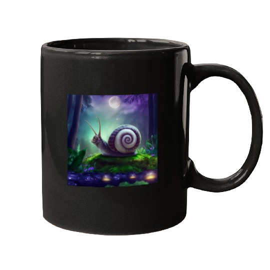 Spiral Moongazing Snail Ombre Aqua Lavender sky Mugs