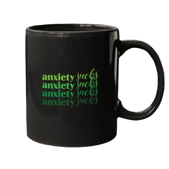 Anxiety Sucks Green Mental Health Mugs